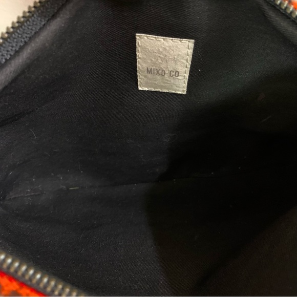 MIXD CO Black Leather INDIAN Blanket WOOL Southwestern CLUTCH Tassel PURSE Bag - Picture 4 of 4